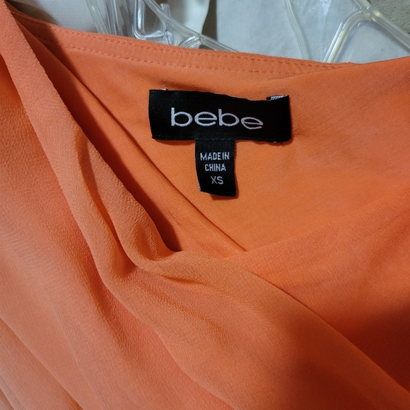 Bebe One-Shoulder Ruched Colorblock Dress - Picture 3 of 3